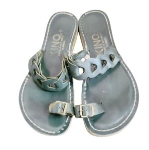 Kino Key West Florida Dark Green Leather Braided Sandal